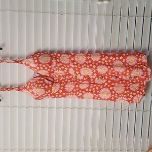 Orange Floral Top Dress S-M